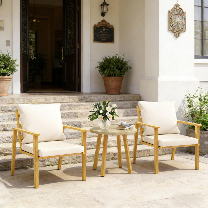 Ensemble de patio de style nordique, ensemble bistro extérieur 3 pièces