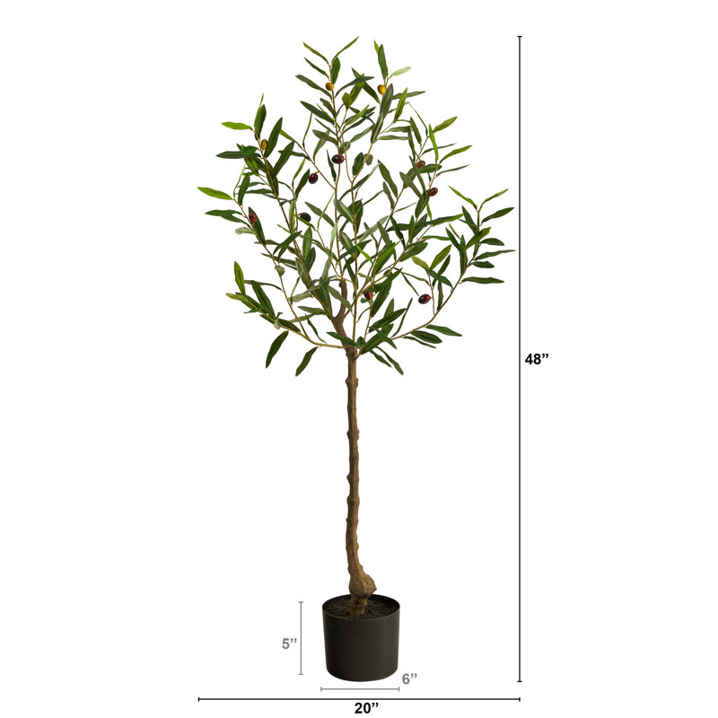 Olive artificielle en pot, H 48 po x l 20 po x P 12 po