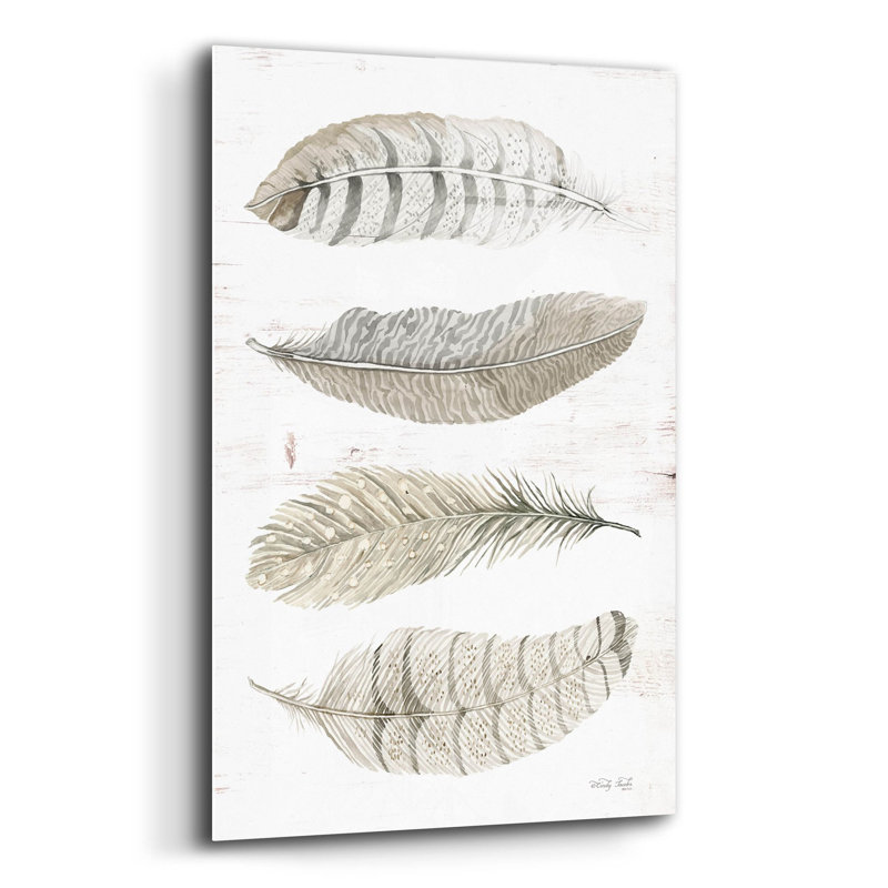 Art mural en verre épique «Feather Quad» par Cindy Jacobs, 16 po x 24 po Epic Art, H 24 po x l 16 po