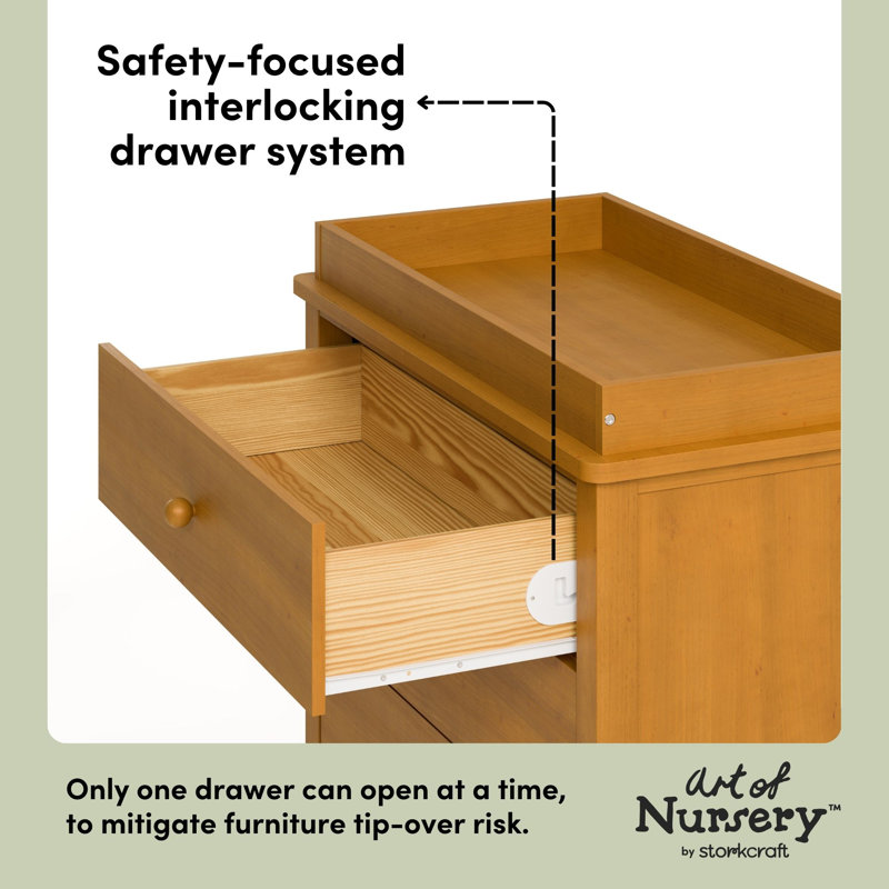 Rio 3 Drawer Chest With Changing Topper, Almond