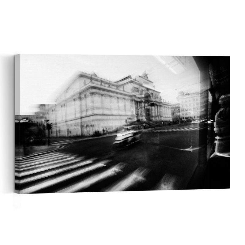 Motion Urban Street Classic Abstract Zebra Architecture City Wall Art Print 1 Piece Wrapped Canvas Wall Art