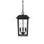 Luminaire suspendu d'extérieur noir 8 x 15 pouces Nilles
