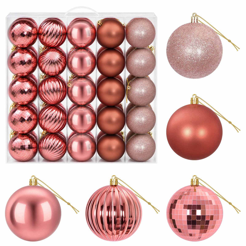 8cm Polystyrene Bauble, Pink, Rose