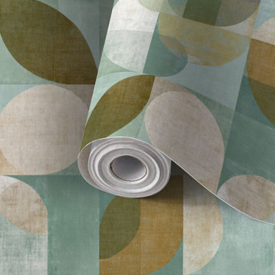Papier peint auto-adhésif à motif géométrique Calme Sophistiqué auto-adhésif et amovible 17,7 po x 118 po (45 x 300 cm)