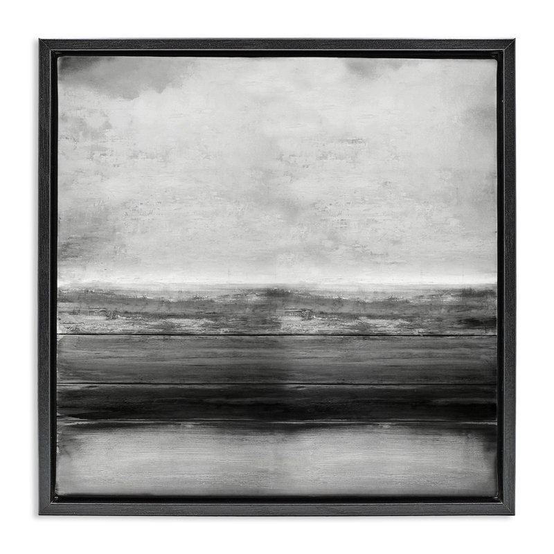 Art mural sur toile flottant monochromatique gris abstrait par Taylor Hamilton, Noir, H 18 po x l 18 po