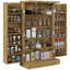 Rangement pour garde-manger de 41 po, armoire, 12 tablettes de porte, 5 tablettes réglables de style naturel pour garde-manger