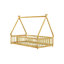Twin Tent-shaped Floor Bed with Guardrails,Slats-1488002097-1488002098