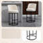 Ensemble de 2 tabourets de bar à hauteur de comptoir, conception de baril moderne avec dossier, tissu en lin rembourré pour le confort et le style des îlots de cuisine-1355245073