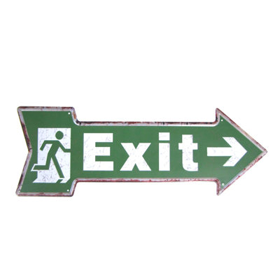 Metal Emergency Fire Exit Arrow Sign