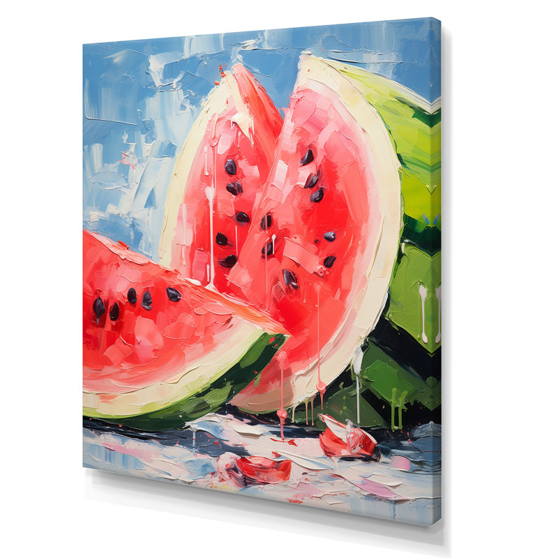«Summertime Watermelon Fruit 2 - Fruits», art mural, H 32 po x l 16 po x P 1 po