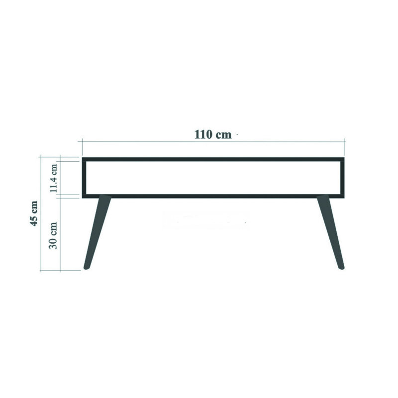 Table basse avec rangement Donato, Brun / Mauve