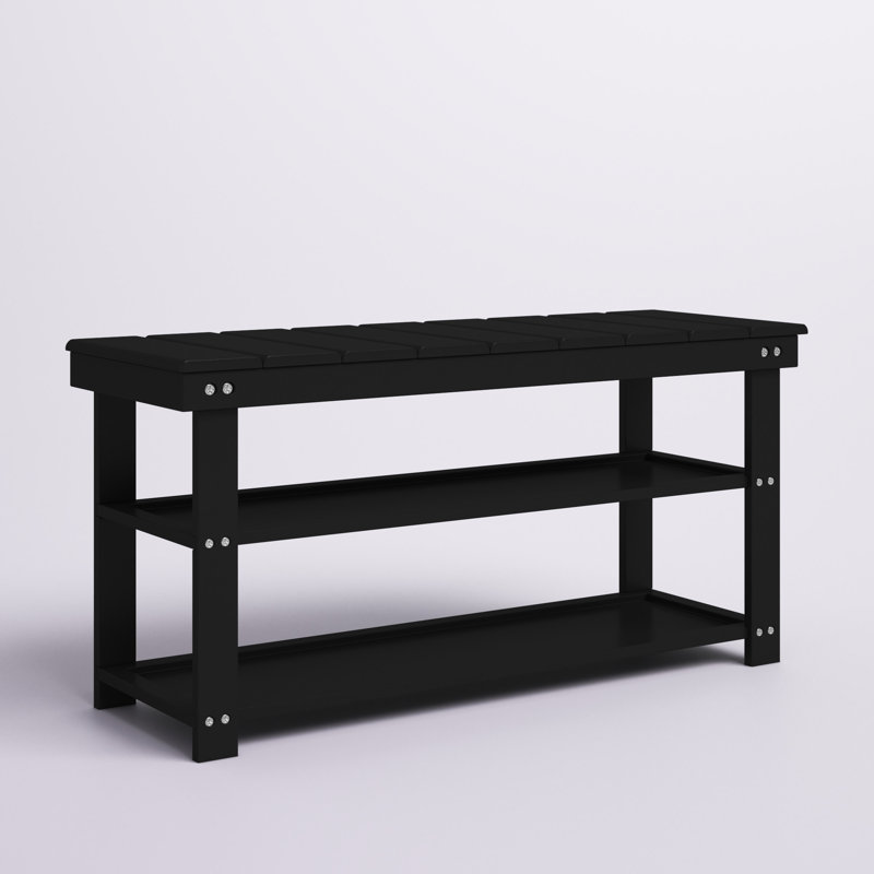 Banc de rangement pour chaussures Carrold, Noir