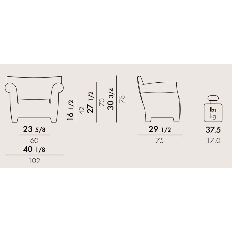 Bubble Club Outdoor Lounge Chair, Pale Gray