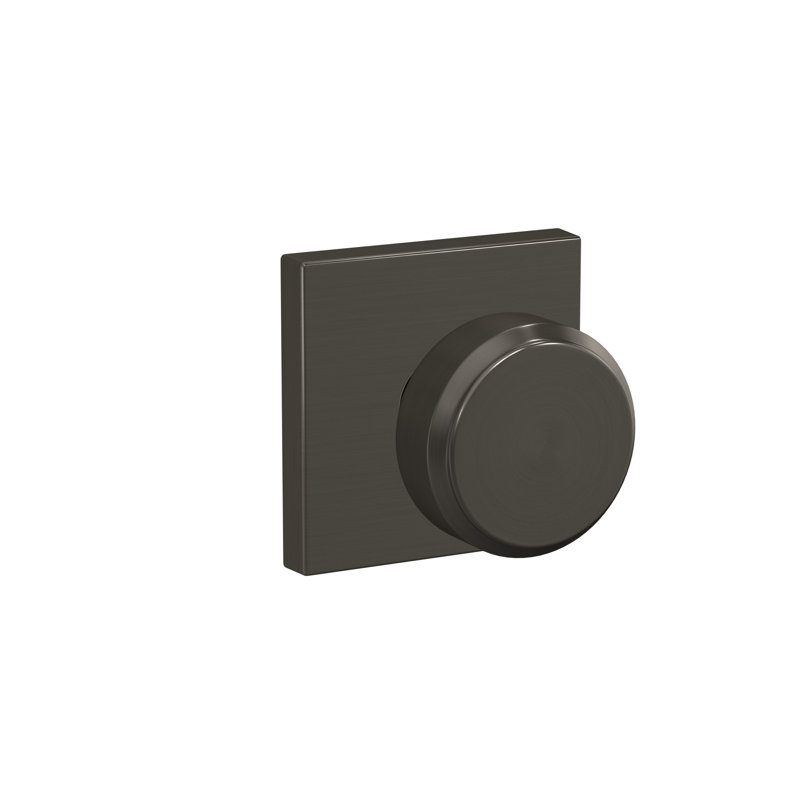Bowery Double Dummy Knob with Collins Trim, Black