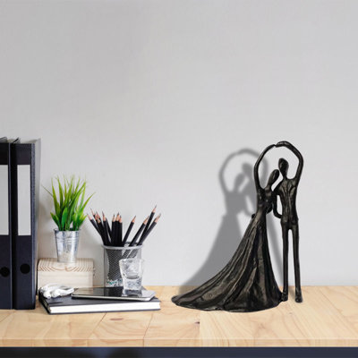 Statue de couple romantique - Figurine réconfortante pour le bureau, la chambre à coucher et plus