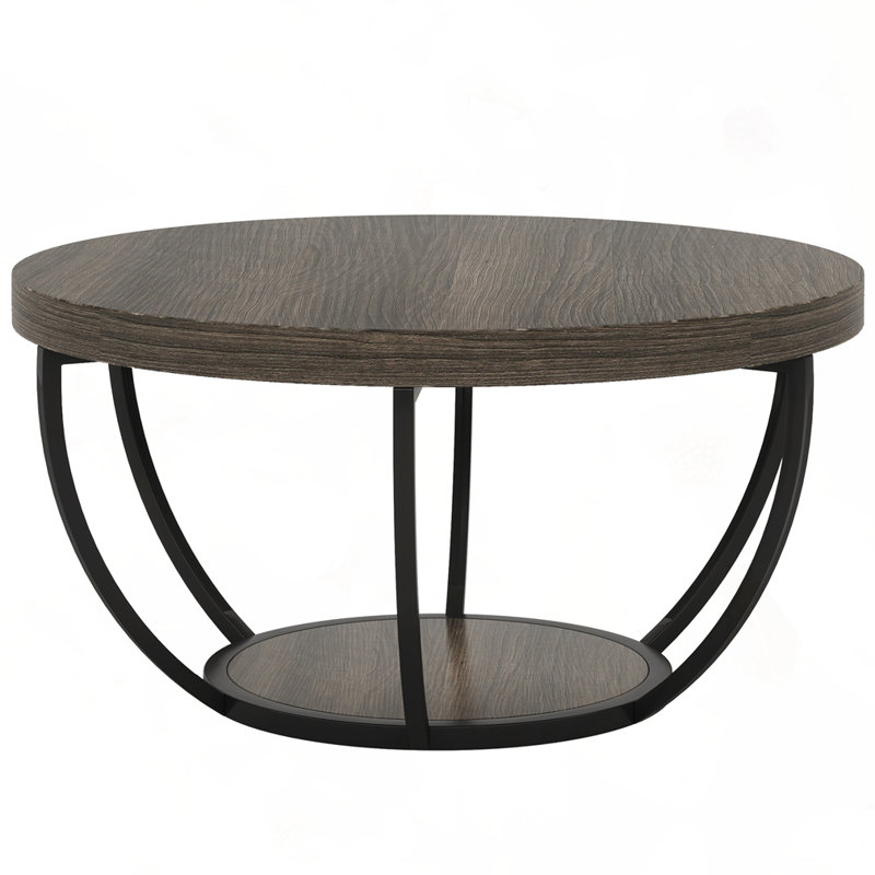 31.7" Round Coffee Table, Gray