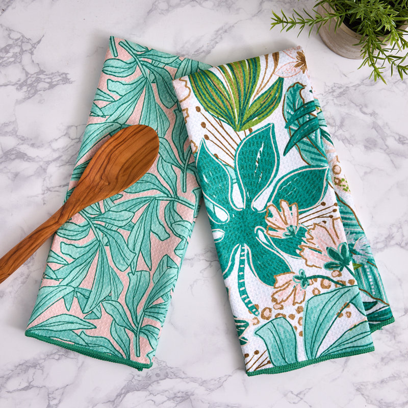  Washed Waffle Dishtowel Set/2, Ginger