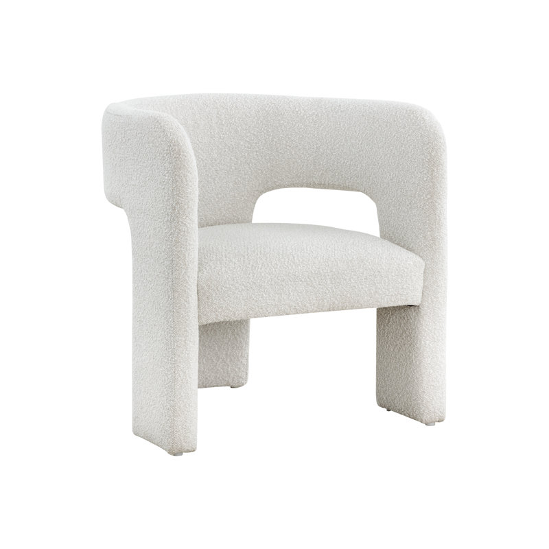 Lounge Chair, Cream Polyester
