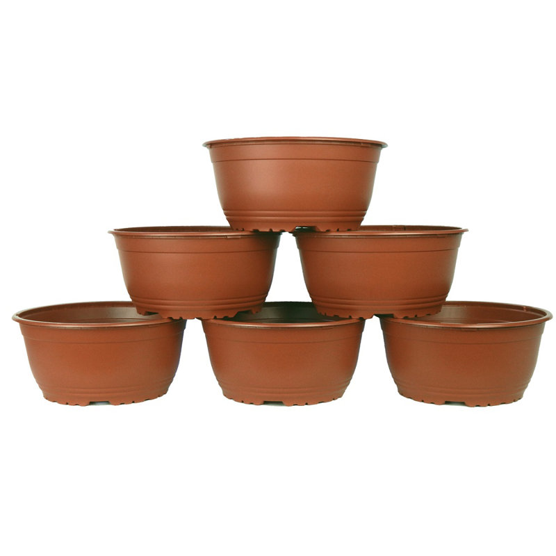 8 Inch Bowl Planter Plastic Round Planter (6 Pack)