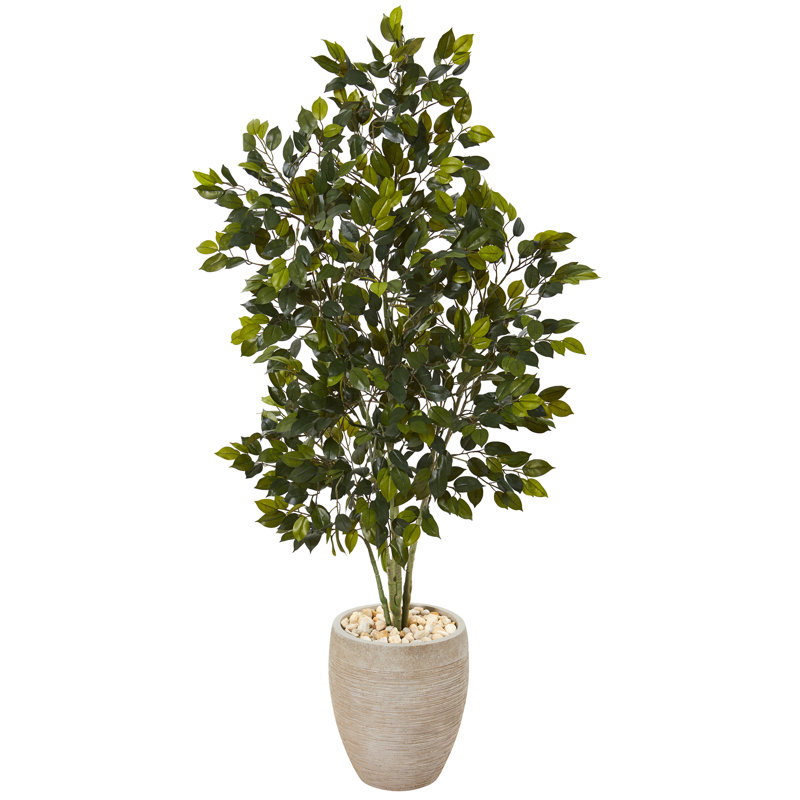 53'' Faux Ficus Tree in Earthenware Planter