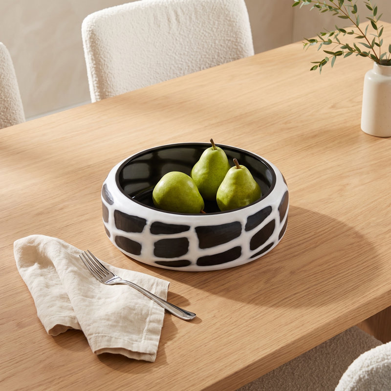 Bowls Glass Modern Pattern for Home Office Living Room Decor - 5" Black & White