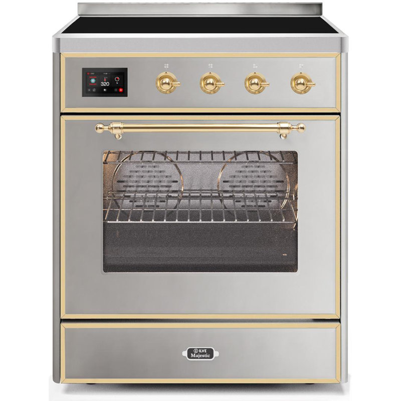 Majestic II 30" 4 cu. ft. Freestanding Electric Range, Stainless Steel/Brass