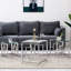 Classic 3-Piece Stainless Steel Nest Of Tables With Tempered Glass Top For Living Room-940549905