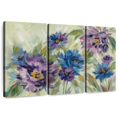 Harnek Bold Blue And Lavender Flowers