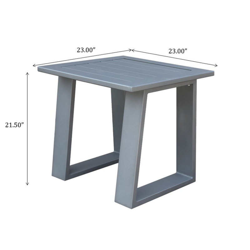 Table de bout carrée en aluminium