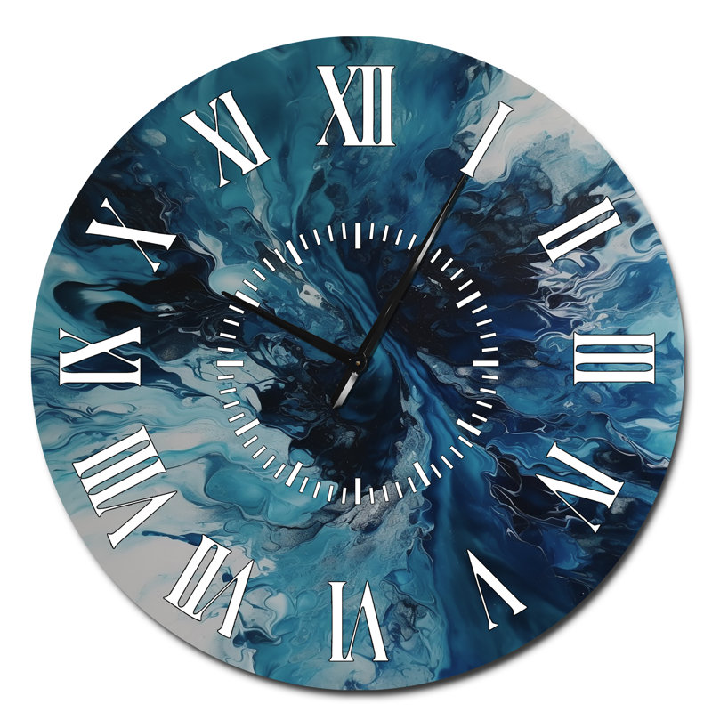 Horloge murale sarcelle et noir, Surdimensionné