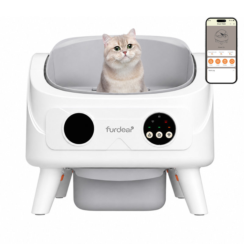 Bac à litière intelligent pour chat, autonettoyant avec protection de sécurité, contrôlé par application