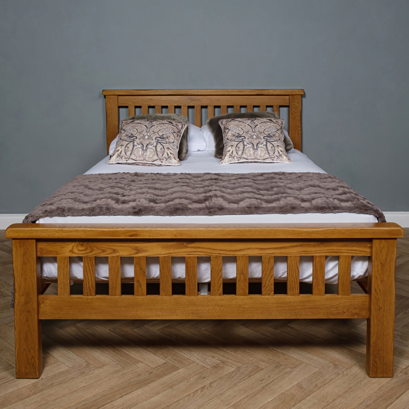 Westow Oak 5Ft Kingsize Oak Bed Frame, Double (4'6), Brown