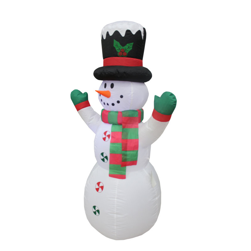 4 Foot Tall Lighted Christmas Inflatable Snowman with Hat Indoor / Outdoor Holiday Blow Up Yard Garden Decoration