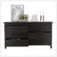 Commode double 6 tiroirs, quatre pieds, dessus - noir-1703046340