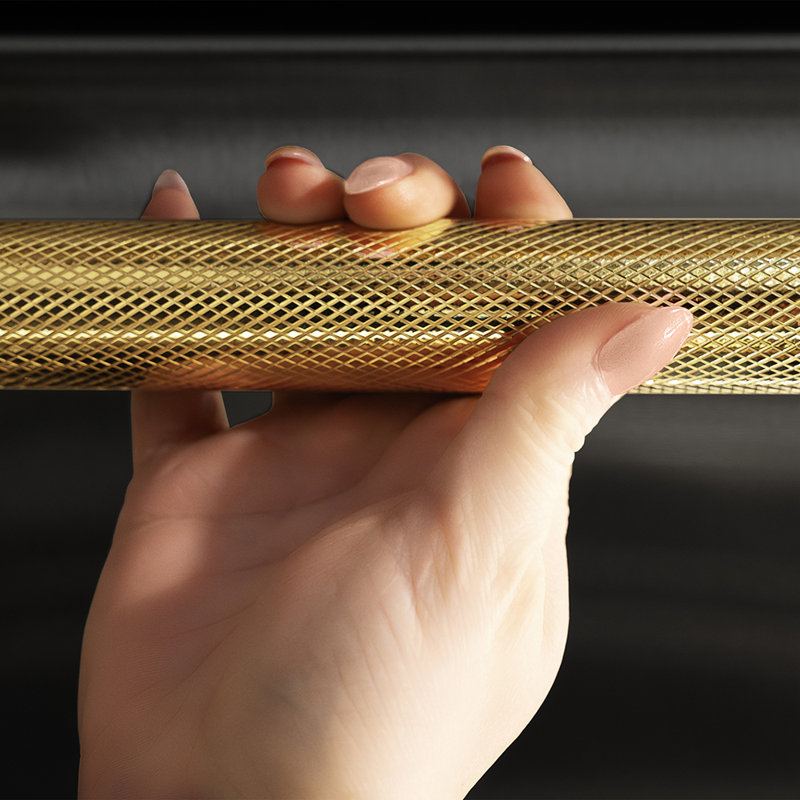 ZLINE Autograph 24 in. Monument Dishwasher in Black Steel with Champagne Bronze Helix Handle, 45dBa, Gold