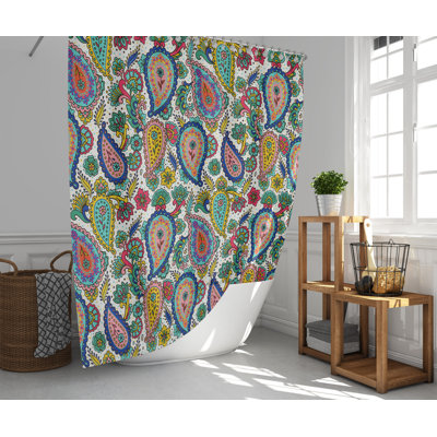 Geomar Paisley Shower Curtain