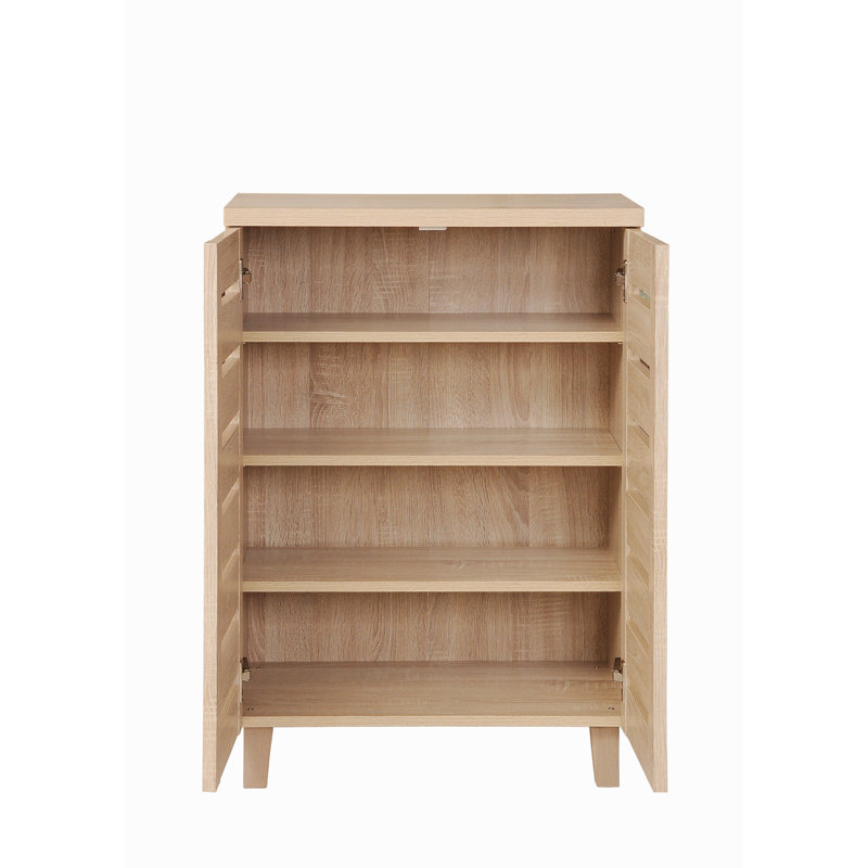 Osvaldo 8 Pair Shoe Storage Cabinet, Oak