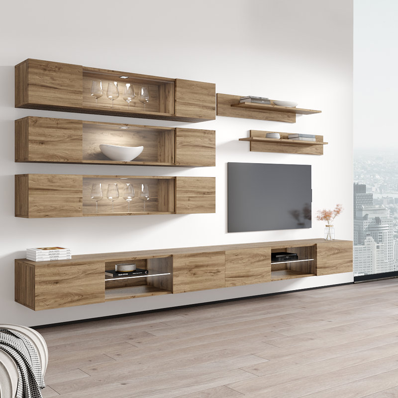 Meuble audio-vidéo flottant en chêne Fly 33 "J 33TV, Chêne