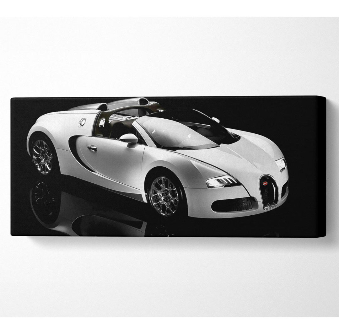 Bugatti Veyron Schwarz-Weiß-Panorama-Leinwand