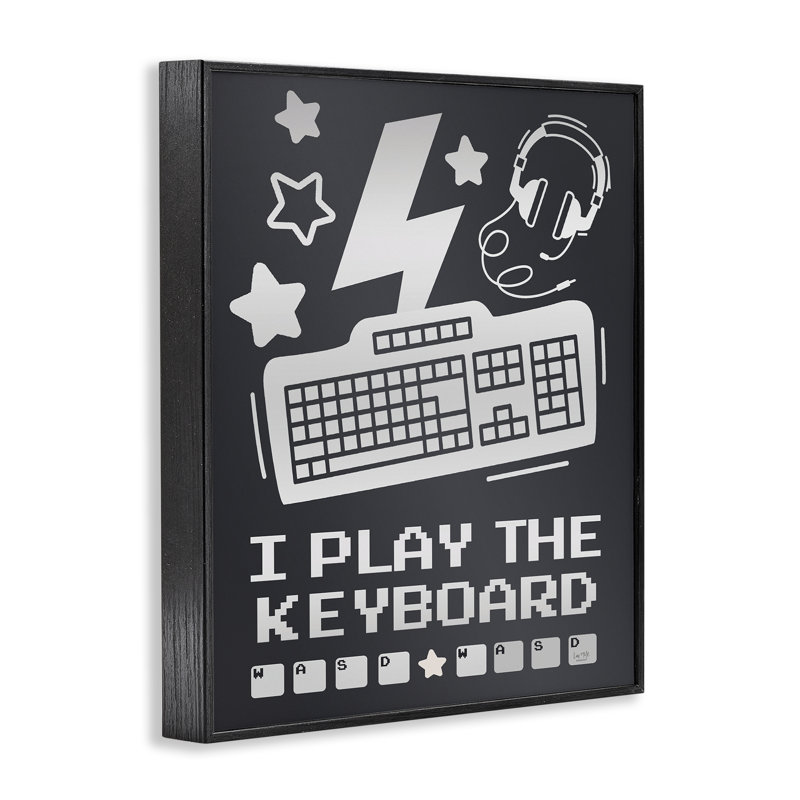 «I Play The clavier humor», art giclée par Lux + Me Designs, H 14 po x l 11 po, Giclée encadrée noir minuit
