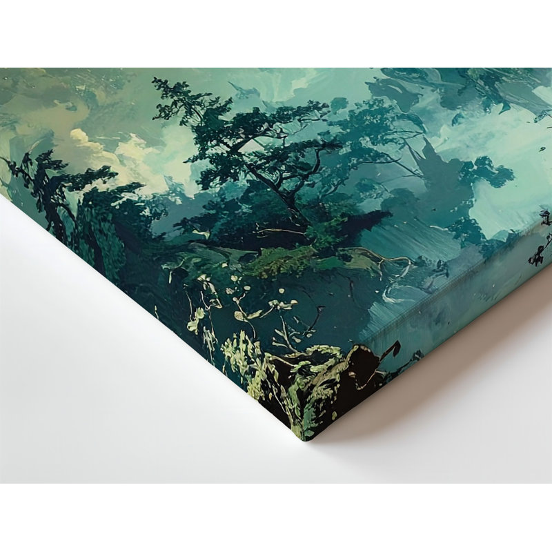 Toile, art mural, éclair de lune, éclair de dragon, nuit de forêt fantaisiste, H 18 po x l 24 po