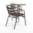 Amlie 23.75" Round Glass Metal Table with 2 Metal Aluminum Slat Stack Chairs-1642503298