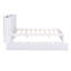 Lit double pleine grandeur avec tablettes coulissantes et lit gigogne simple, blanc - bois massif pour une charmante plateforme de sommeil