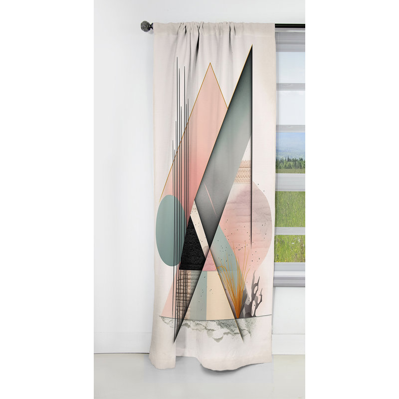 Schmid - Rideau occultant abstrait minimalisme - 1 panneau, L 52 po x L 120 po
