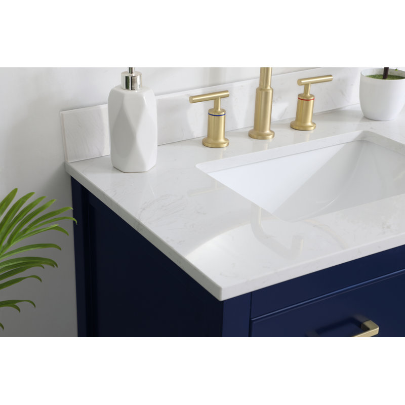 Ensemble de meuble-lavabo simple 30 po Jimerson, Bleu