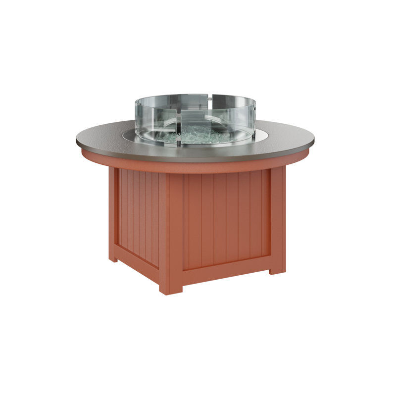 Foyer de table rond Berlin Gardens Donoma, H 25 po x l 44 po x P 44 po, Bronze martelé avec base orange mangue