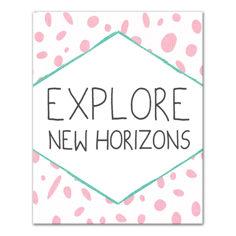 Art sur toile, "explore new horizons" Britton, Rose, H 10 po x l 8 po x P 1,25 po