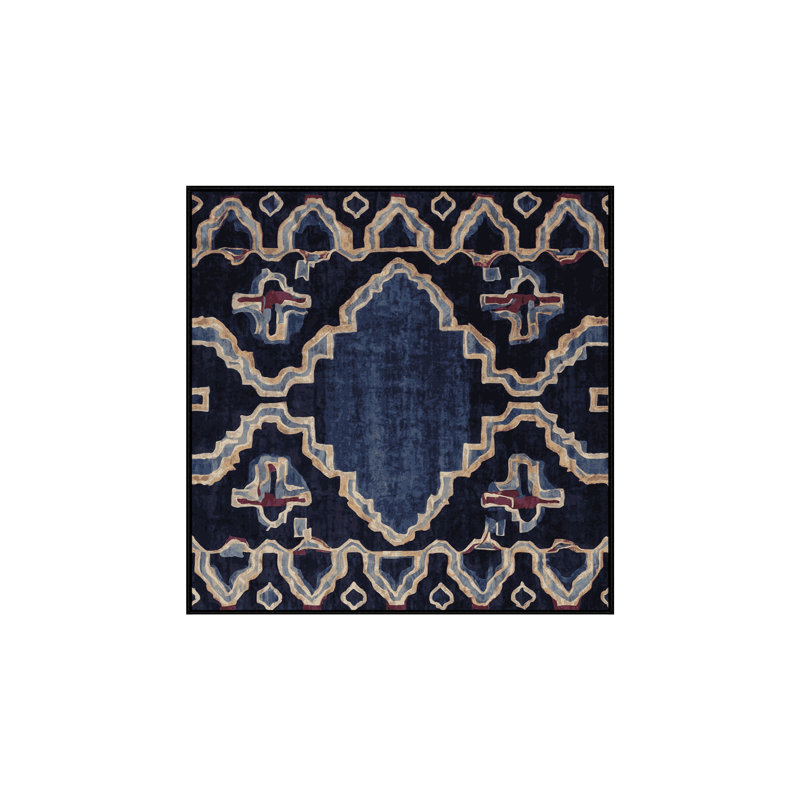 Machine Washable Gray Area Rug, Square 7'