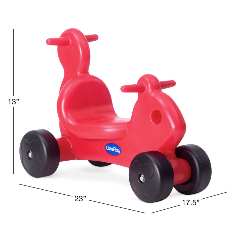 Squirrel 2-in-1 Push and Ride-on Toy, Red