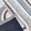 Tapis géométrique moderne en peau de vache gris et beige-881176269